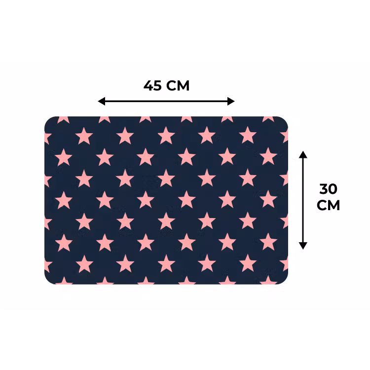 Placemat - 6 stuks - Patroon - Sterren - Roze — 3