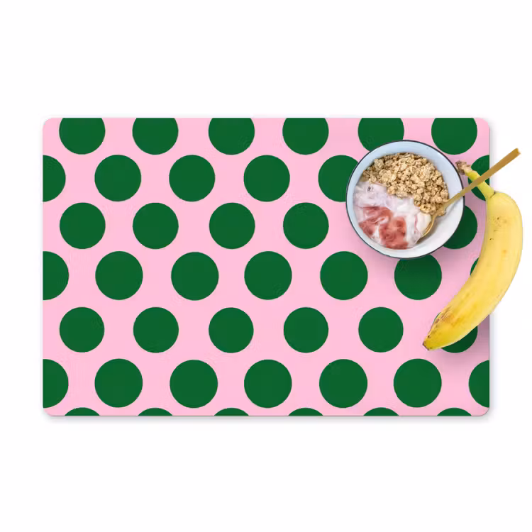 Placemat - 6 stuks - Polkadots - Patroon - Groen — 1