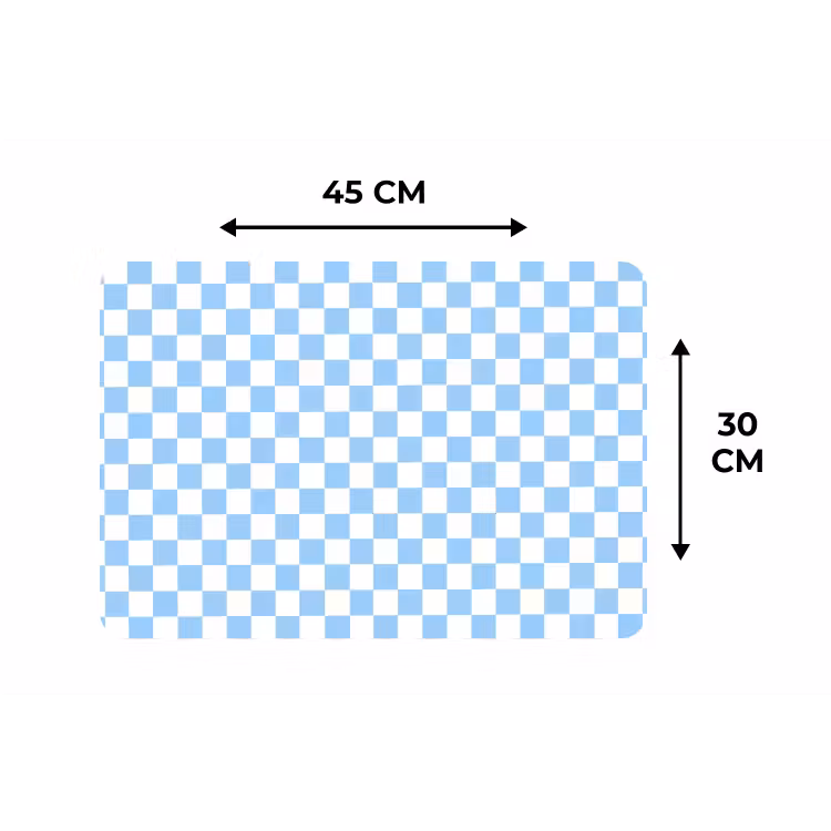 Placemat - 6 stuks - Schaakbord - Klassiek - Blauw — 3