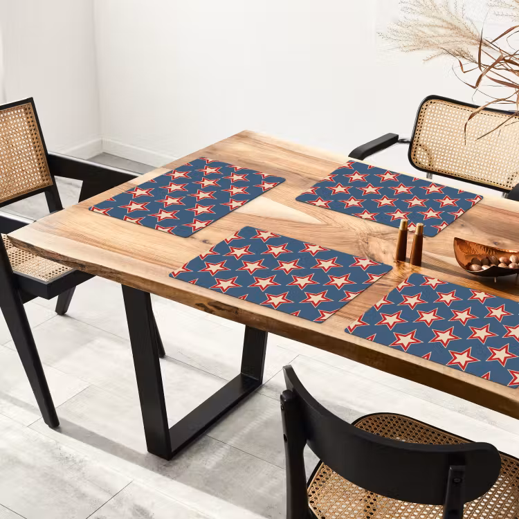 Placemat - 6 stuks - Ster - Klassiek - Blauw — 5