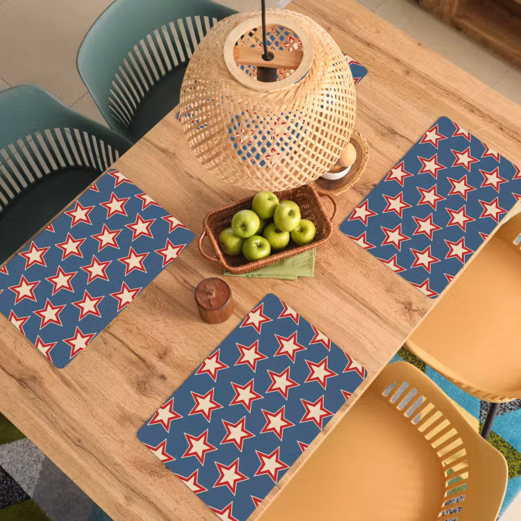 Placemat - 6 stuks - Ster - Klassiek - Blauw — 6