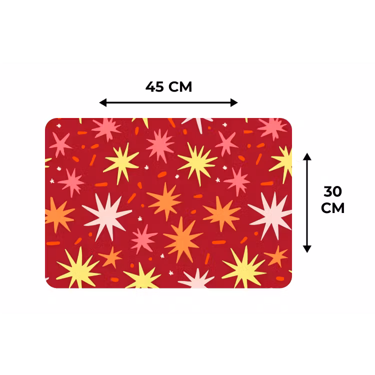 Placemat - 6 stuks - Sterren - Speels - Rood — 3