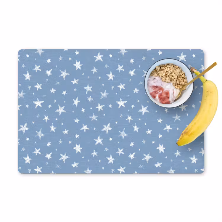 Placemat - 6 stuks - Sterretjes - Patroon - Blauw — 1