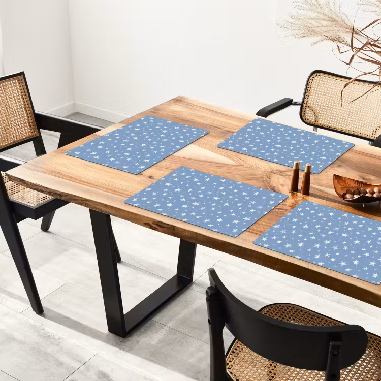 Placemat - 6 stuks - Sterretjes - Patroon - Blauw — 5