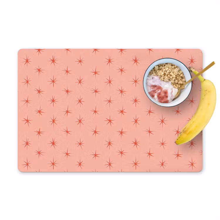 Placemat - 6 stuks - Sterretjes - Patroon - Oranje — 1