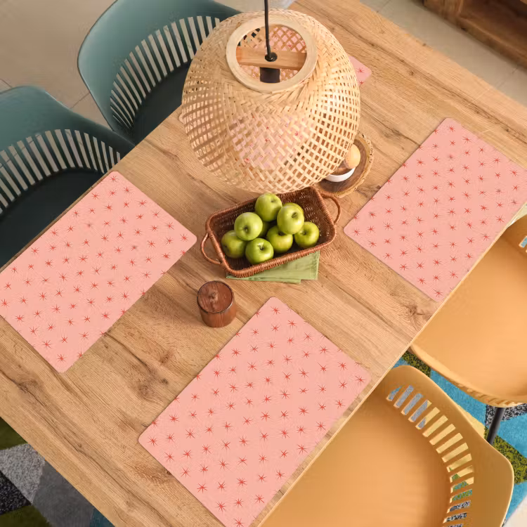 Placemat - 6 stuks - Sterretjes - Patroon - Oranje — 6