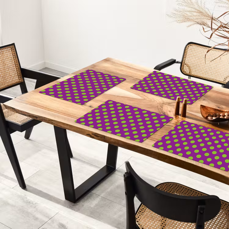 Placemat - 6 stuks - Stippen - Klassiek - Groen — 5