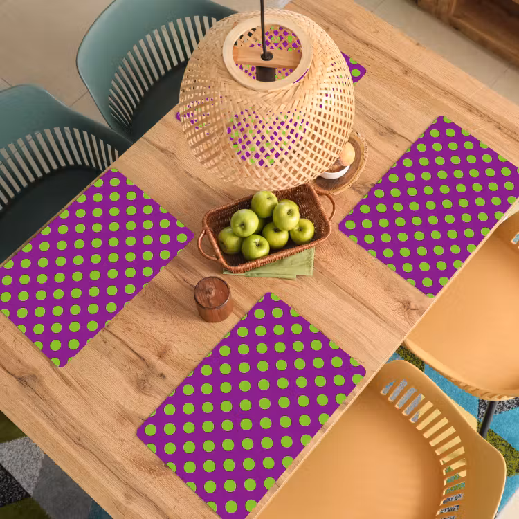Placemat - 6 stuks - Stippen - Klassiek - Groen — 6