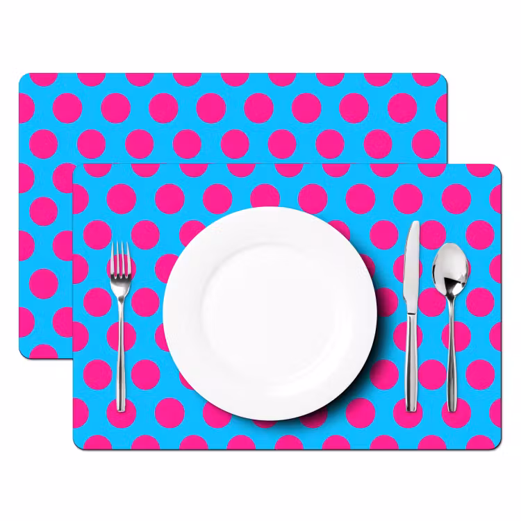 Placemat - 6 stuks - Stippen - Klassiek - Roze — 2