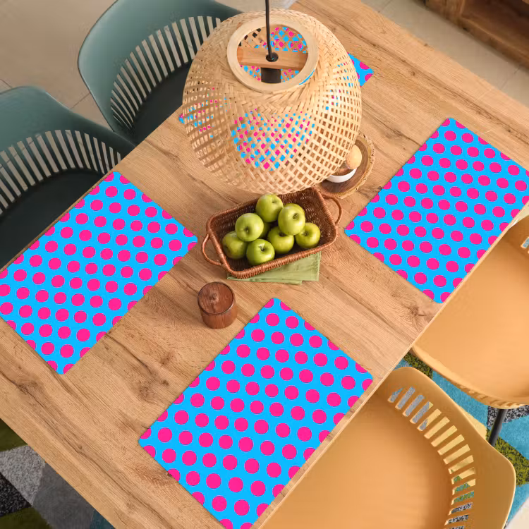 Placemat - 6 stuks - Stippen - Klassiek - Roze — 6