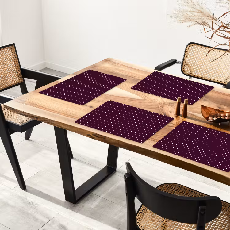Placemat - 6 stuks - Stippen - Modern - Paars — 5