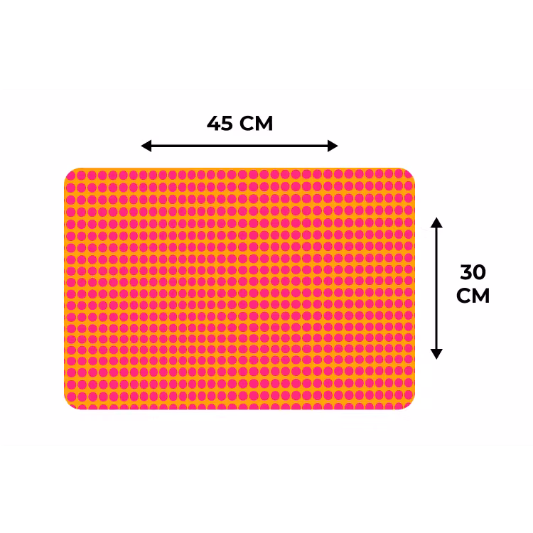 Placemat - 6 stuks - Stippen - Patroon - Oranje — 3