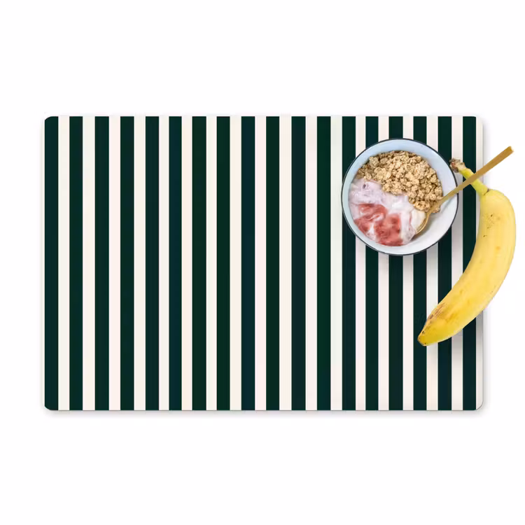 Placemat - 6 stuks - Strepen - Klassiek - Groen — 1