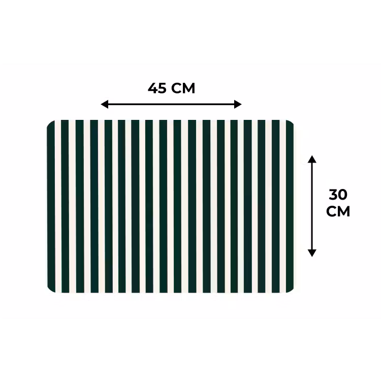 Placemat - 6 stuks - Strepen - Klassiek - Groen — 3