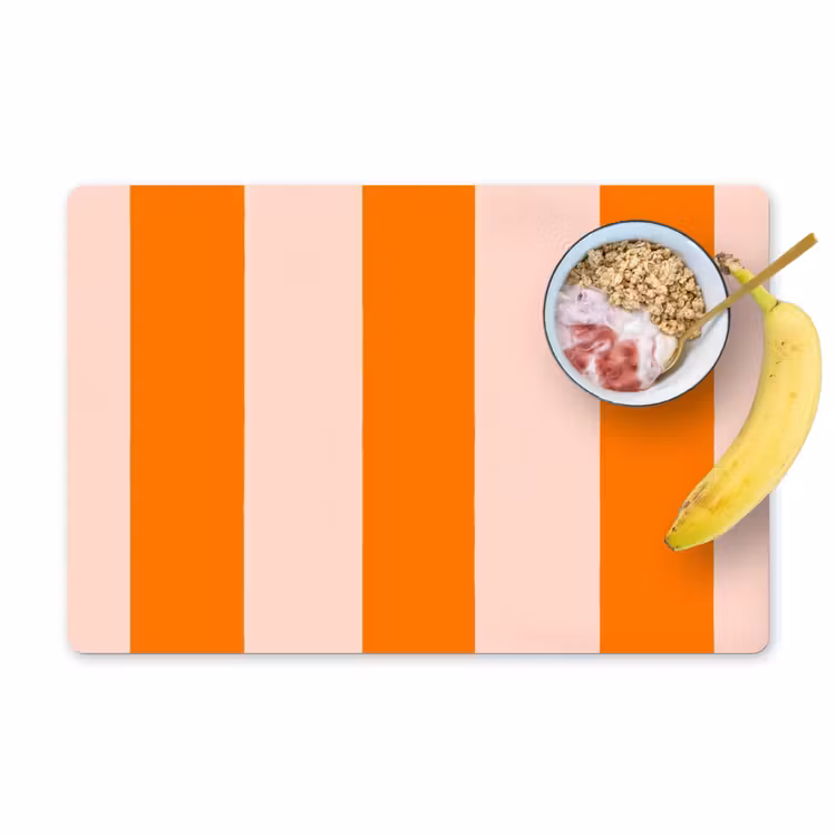 Placemat - 6 stuks - Strepen - Modern - Oranje — 1