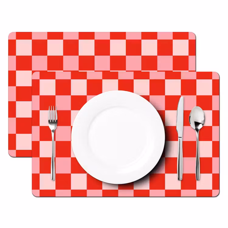 Placemat - 6 stuks - Vierkant - Klassiek - Rood — 2