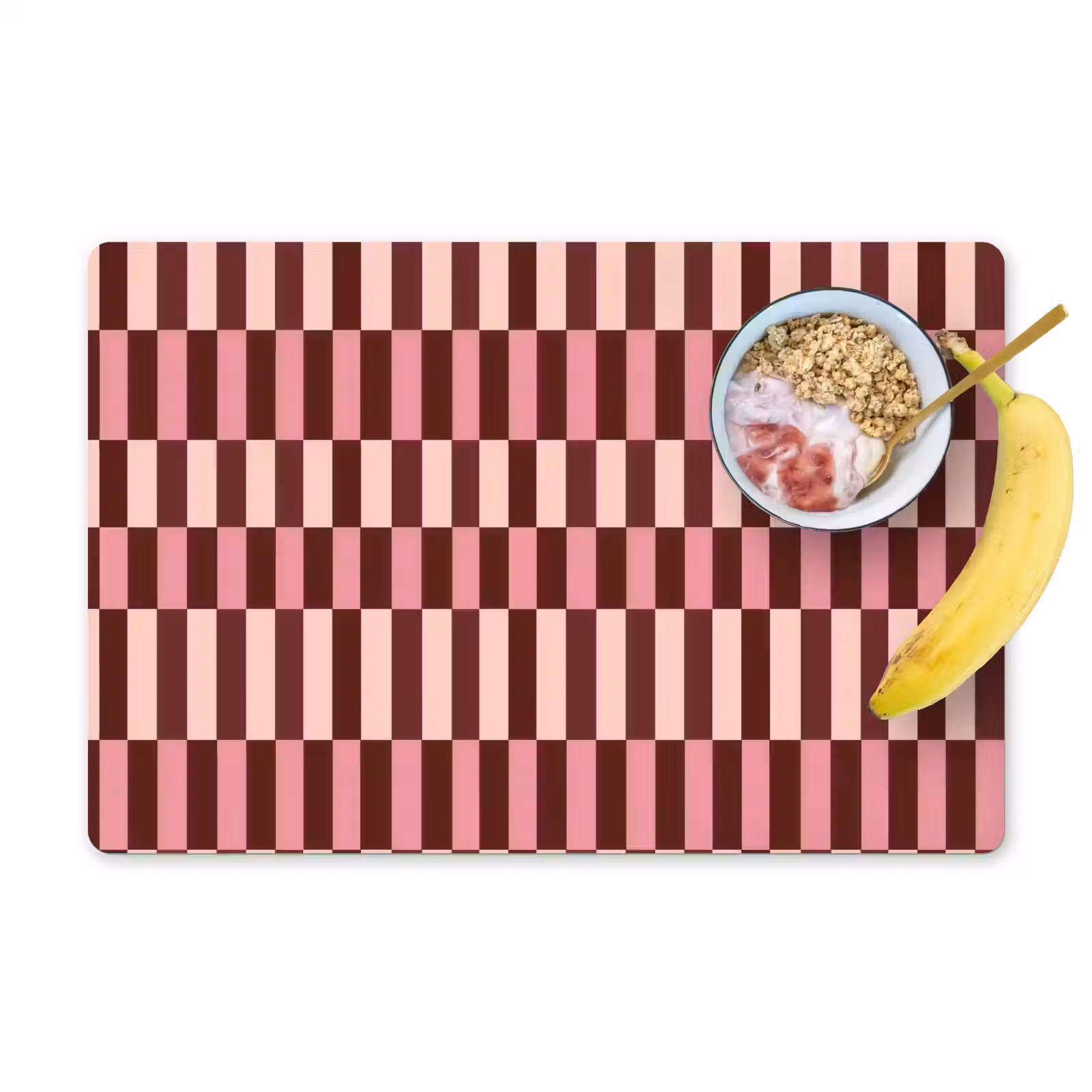 Placemat - 6 stuks - Roze - Rood - Blokjes — 1