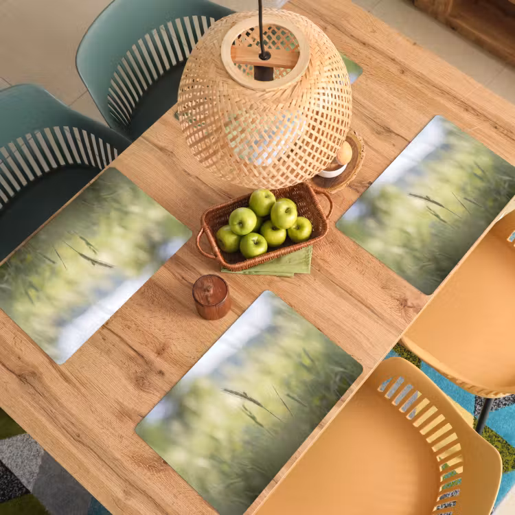 Placemat - 6 stuks - Graan - Aar - Natuur - Groen - Detail — 6