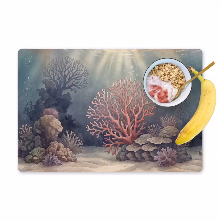 Placemat - 6 stuks - Koraal - Onderwater - Natuur - Roze — 1