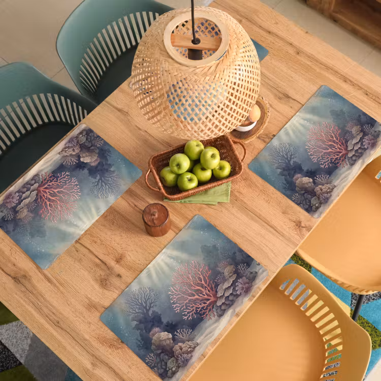 Placemat - 6 stuks - Koraal - Onderwater - Natuur - Roze — 6