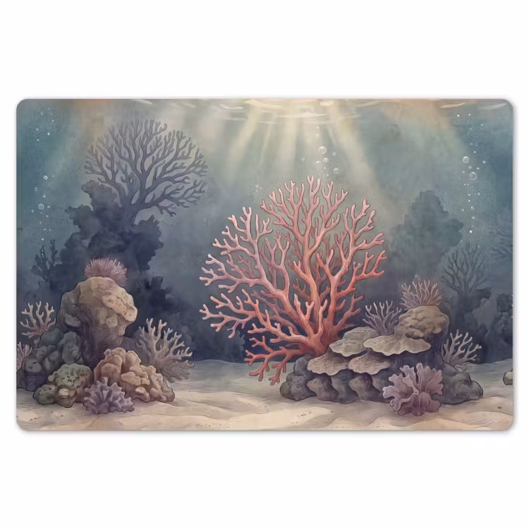 Placemat - 6 stuks - Koraal - Onderwater - Natuur - Roze — 7