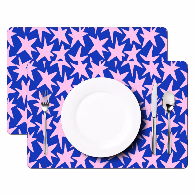 Placemat - 6 stuks - Modern - Sterren - Blauw — 2