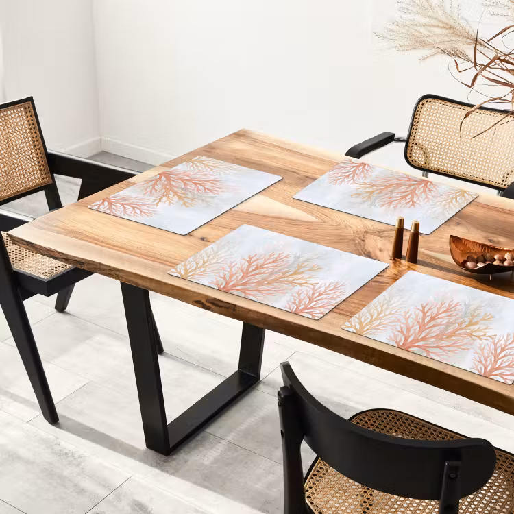 Placemat - 6 stuks - Natuur - Abstract - Aquarel - Organisch - Warm — 5