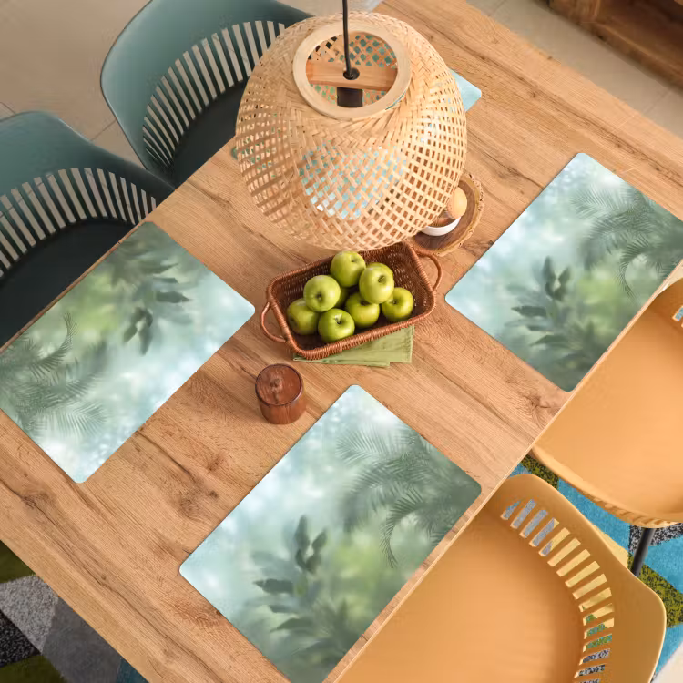 Placemat - 6 stuks - Natuur - Vervaagd - Groen - Abstract - Modern — 6