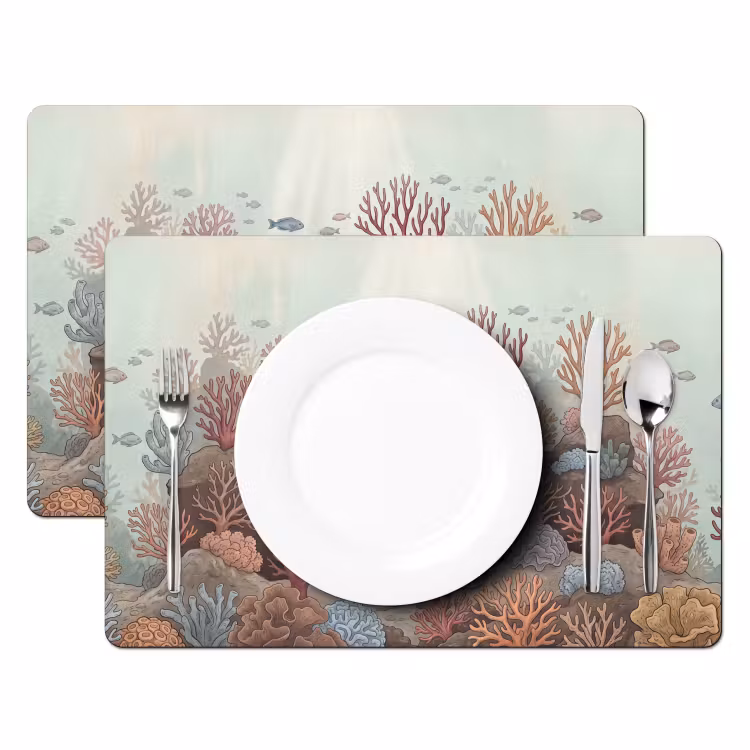 Placemat - 6 stuks - Onderwater - Koraal - Vis - Natuur — 2