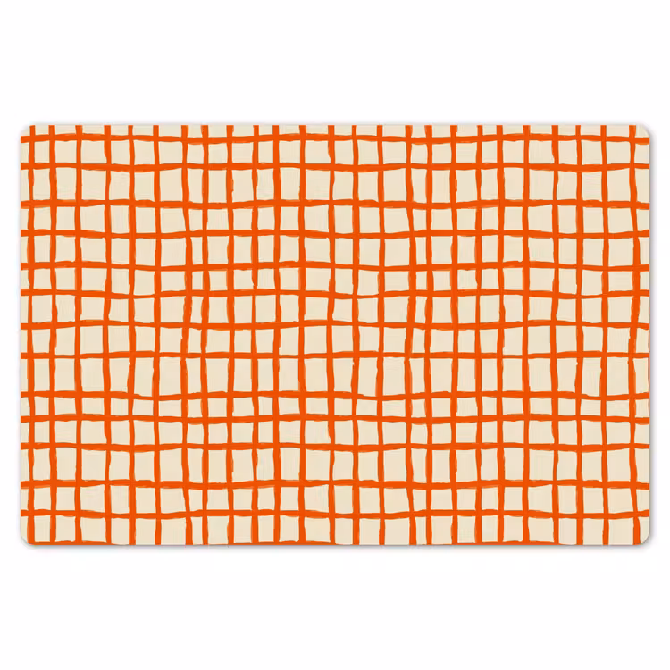 Placemat - 6 stuks - Patroon - Lijnen - Oranje — 7