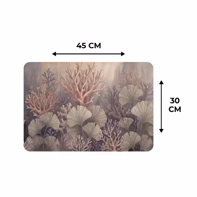 Placemat - 6 stuks - Plant - Bladeren - Zee - Illustratie - Groen — 3