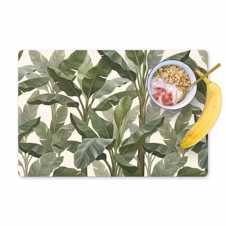 Placemat - 6 stuks - Planten - Bladeren - Tropisch - Groen — 1