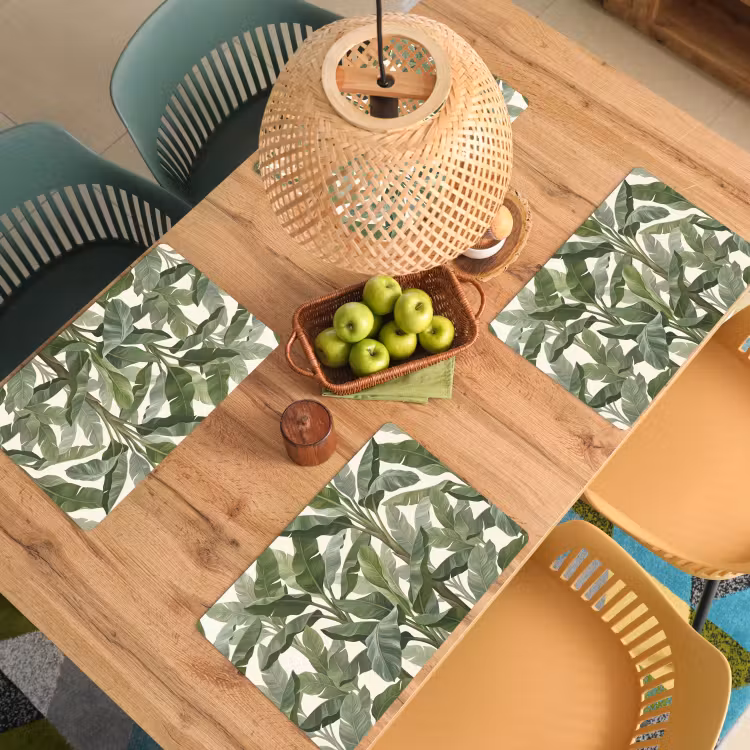Placemat - 6 stuks - Planten - Bladeren - Tropisch - Groen — 6