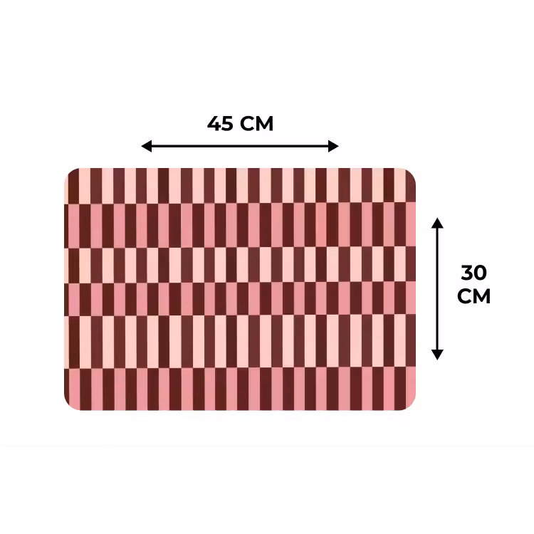 Placemat - 6 stuks - Roze - Rood - Blokjes — 3
