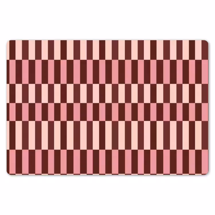 Placemat - 6 stuks - Roze - Rood - Blokjes — 7