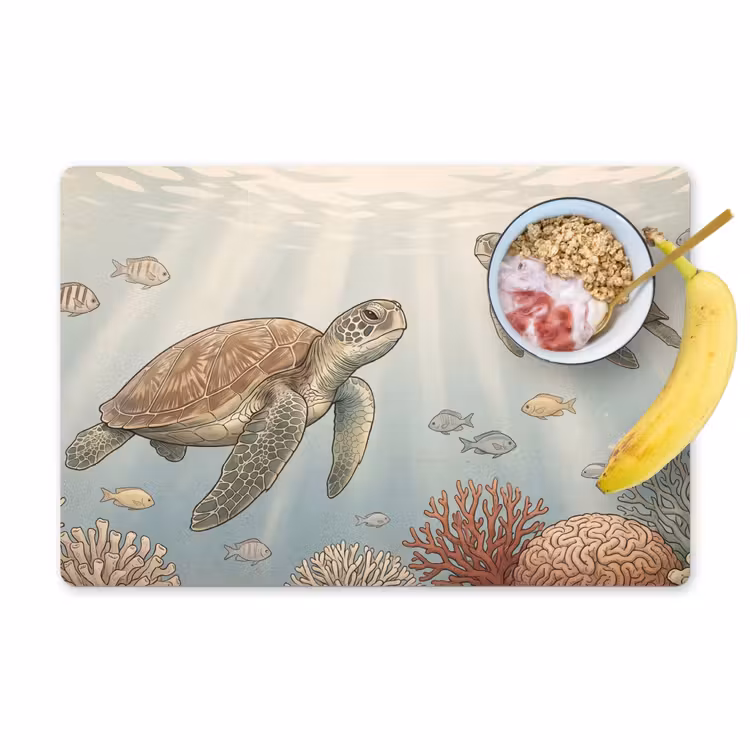 Placemat - 6 stuks - Schildpad - Onderwater - Natuur - Illustratie — 1