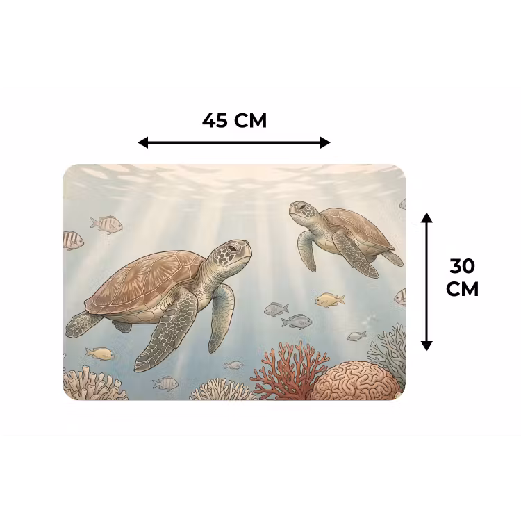 Placemat - 6 stuks - Schildpad - Onderwater - Natuur - Illustratie — 3