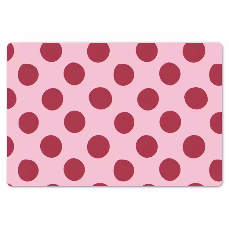 Placemat - 6 stuks - Stippen - Patroon - Bordeaux — 7
