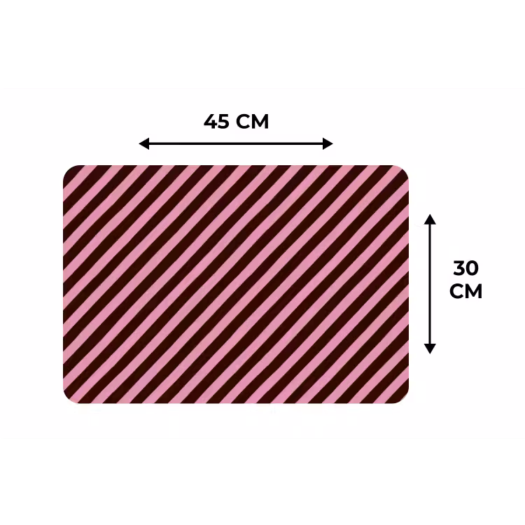 Placemat - 6 stuks - Strepen - Roze - Bruin — 3