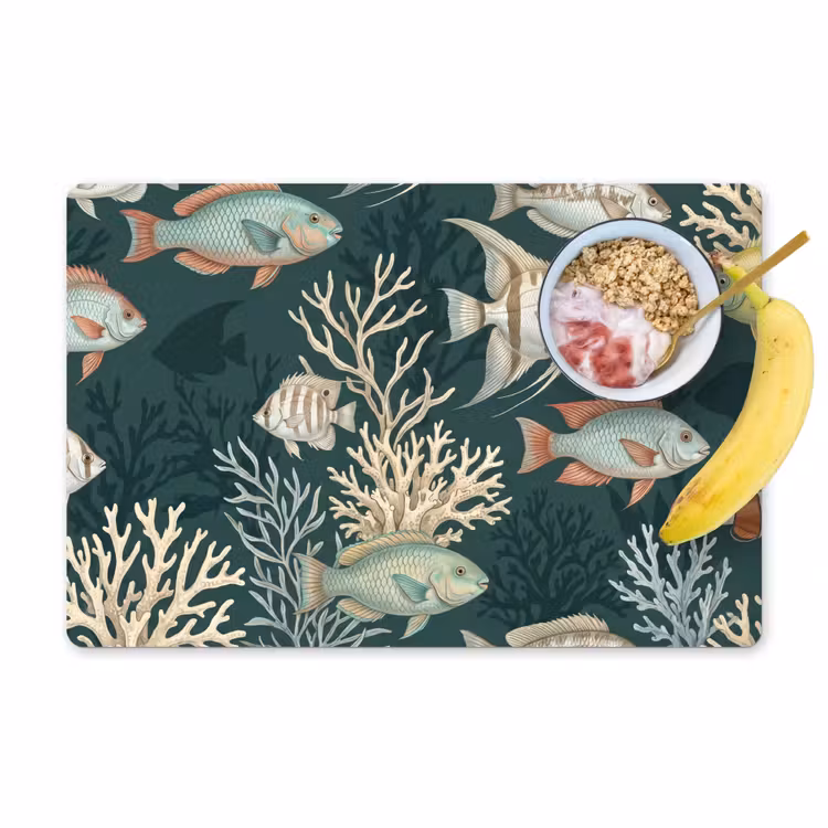 Placemat - 6 stuks - Vis - Koraal - Onderwater - Illustratie — 1