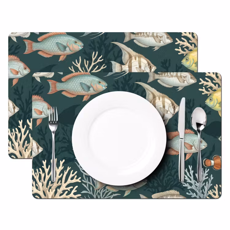 Placemat - 6 stuks - Vis - Koraal - Onderwater - Illustratie — 2