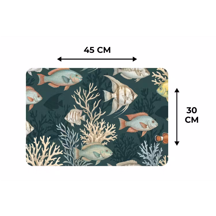 Placemat - 6 stuks - Vis - Koraal - Onderwater - Illustratie — 3