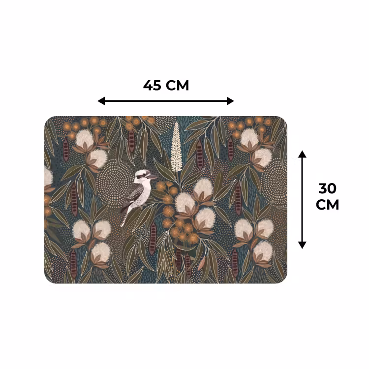 Placemat - 6 stuks - Vogel - Bladeren - Natuur - Illustratie - Groen — 3