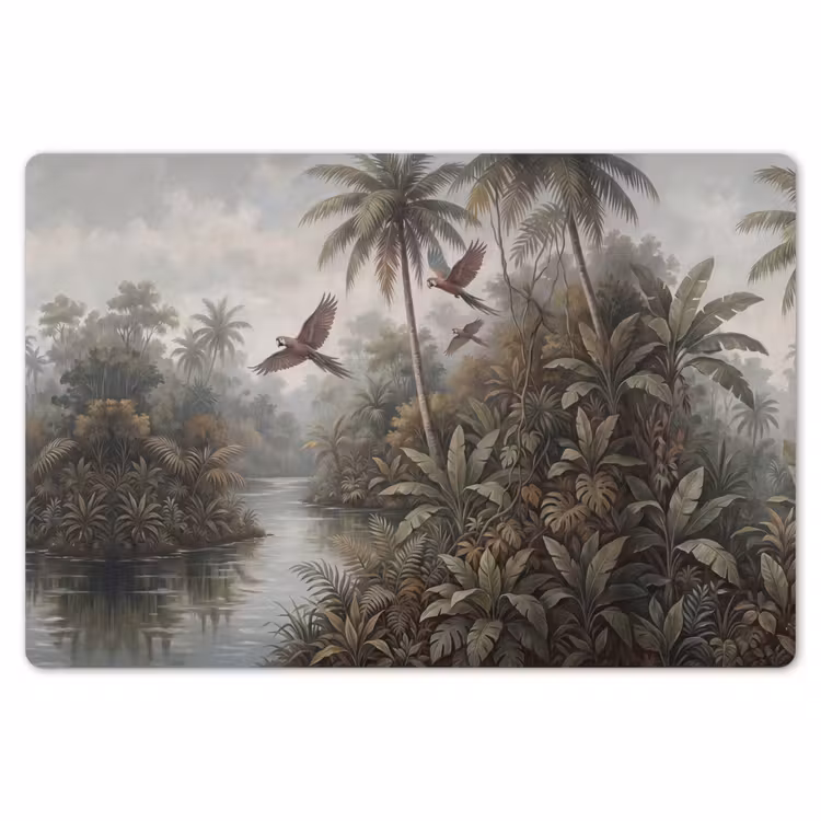Placemat - 6 stuks - Vogel - Vliegend - Tropisch - Landschap - Klassiek — 7