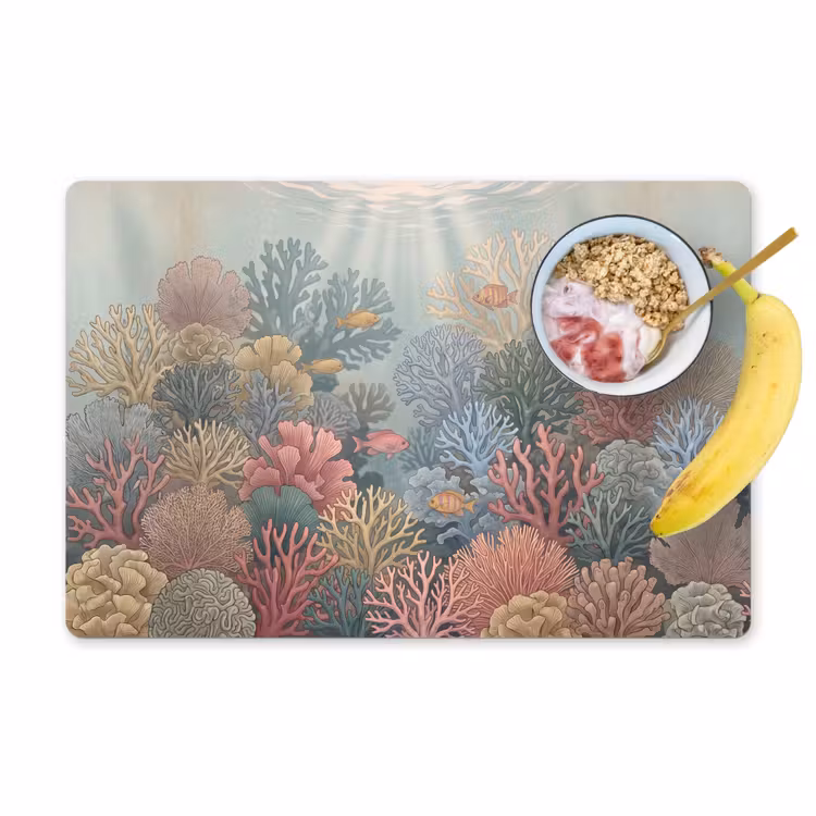 Placemat - 6 stuks - Zee - Koraal - Vis - Natuur - Kleurrijk — 1