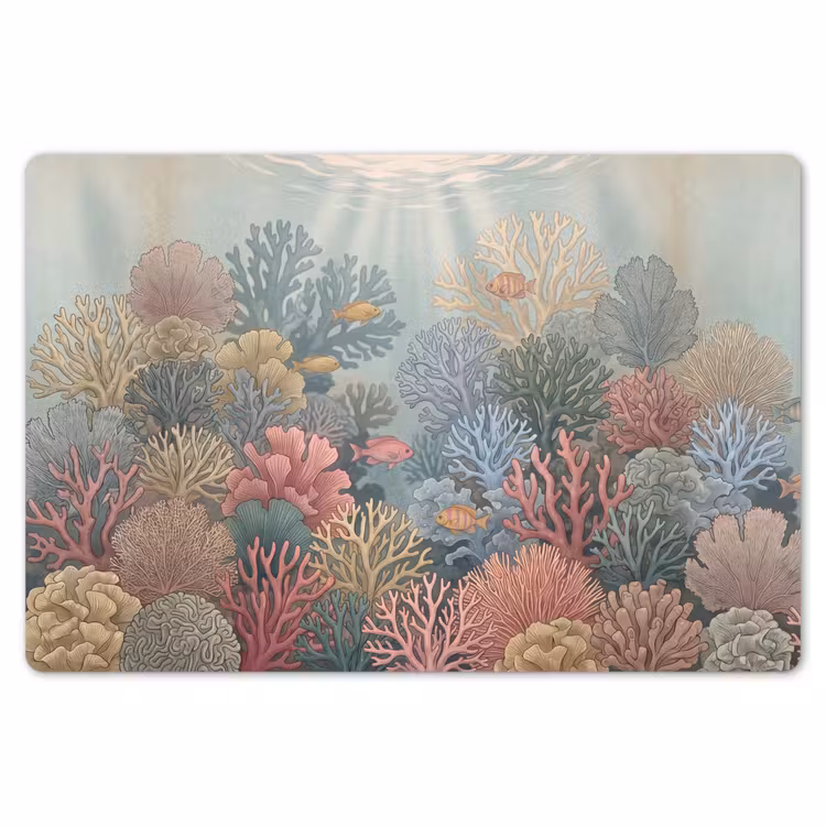 Placemat - 6 stuks - Zee - Koraal - Vis - Natuur - Kleurrijk — 7