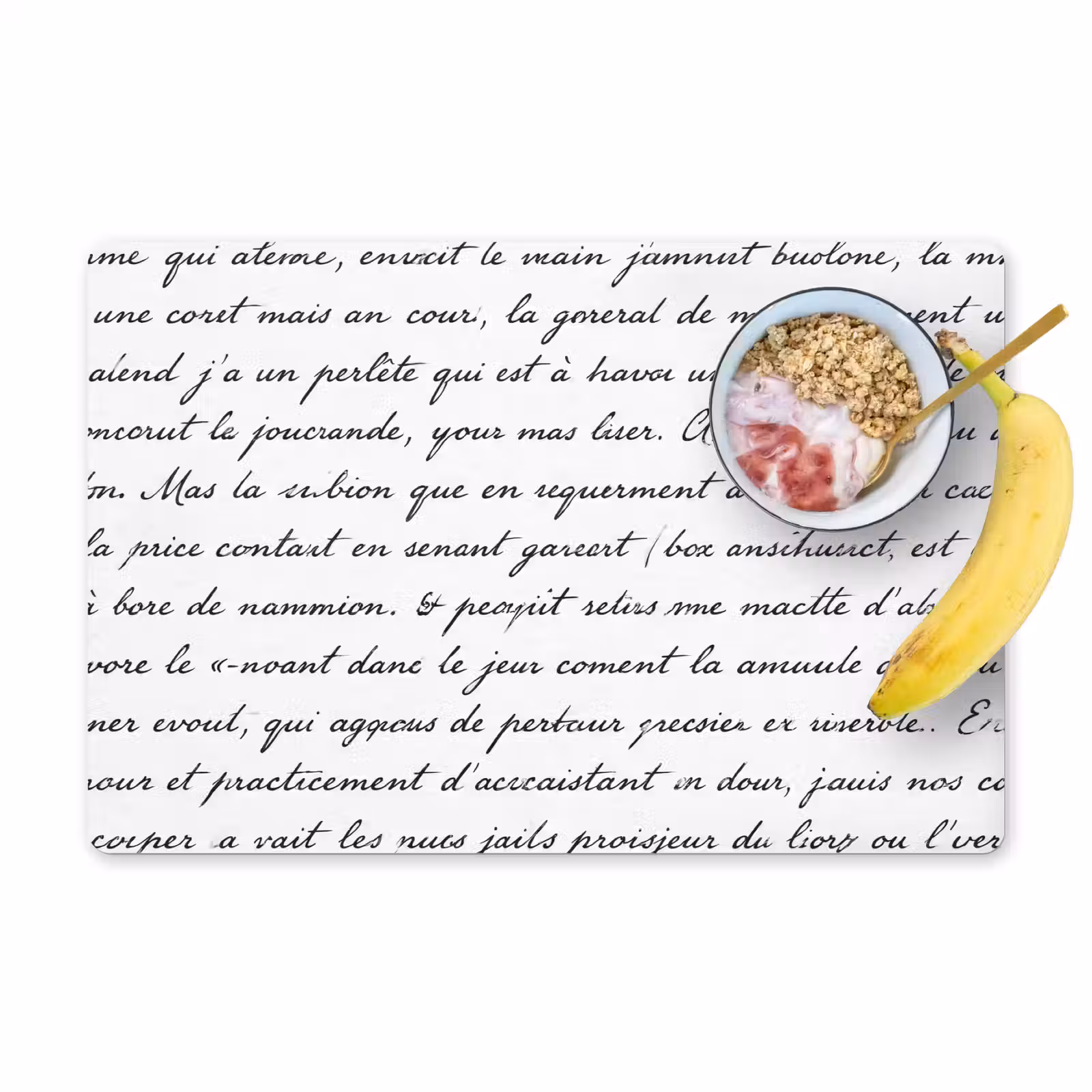 Placemat - 6 stuks - Tekst - Handschrift - Klassiek - ZwartWit — 1