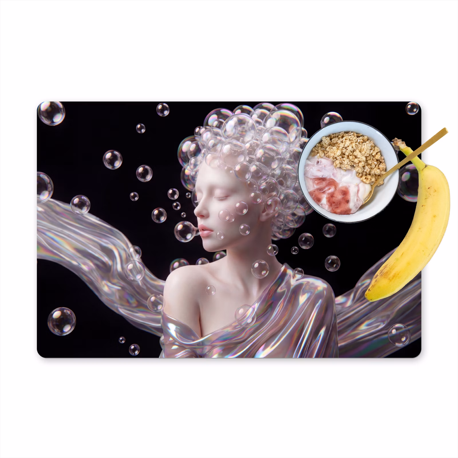 Placemat - 6 stuks - Vrouw - Bellen - Abstract - Kleurrijk — 1