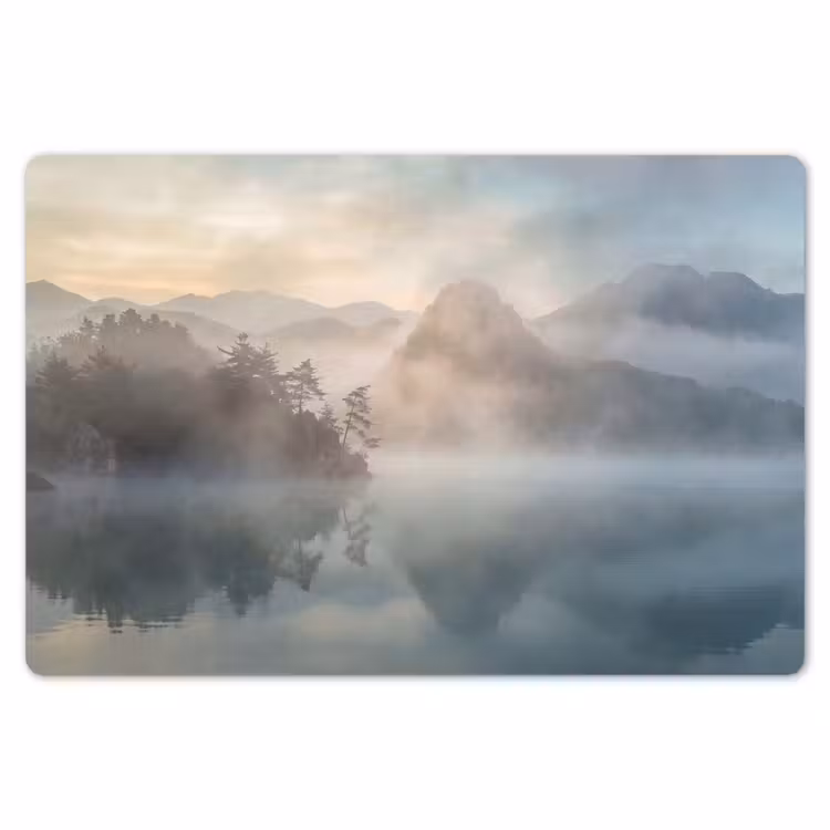 Placemat - 6 stuks - Landschap - Bergen - Mist - Water - Natuur — 7