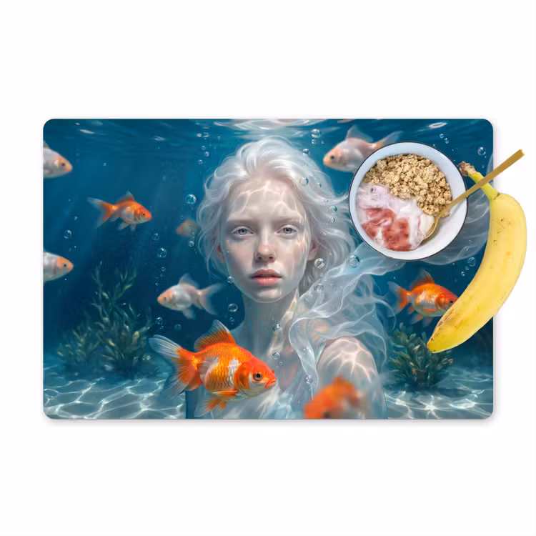 Placemat - 6 stuks - Mens - Onderwater - Vis - Modern - Blauw — 1